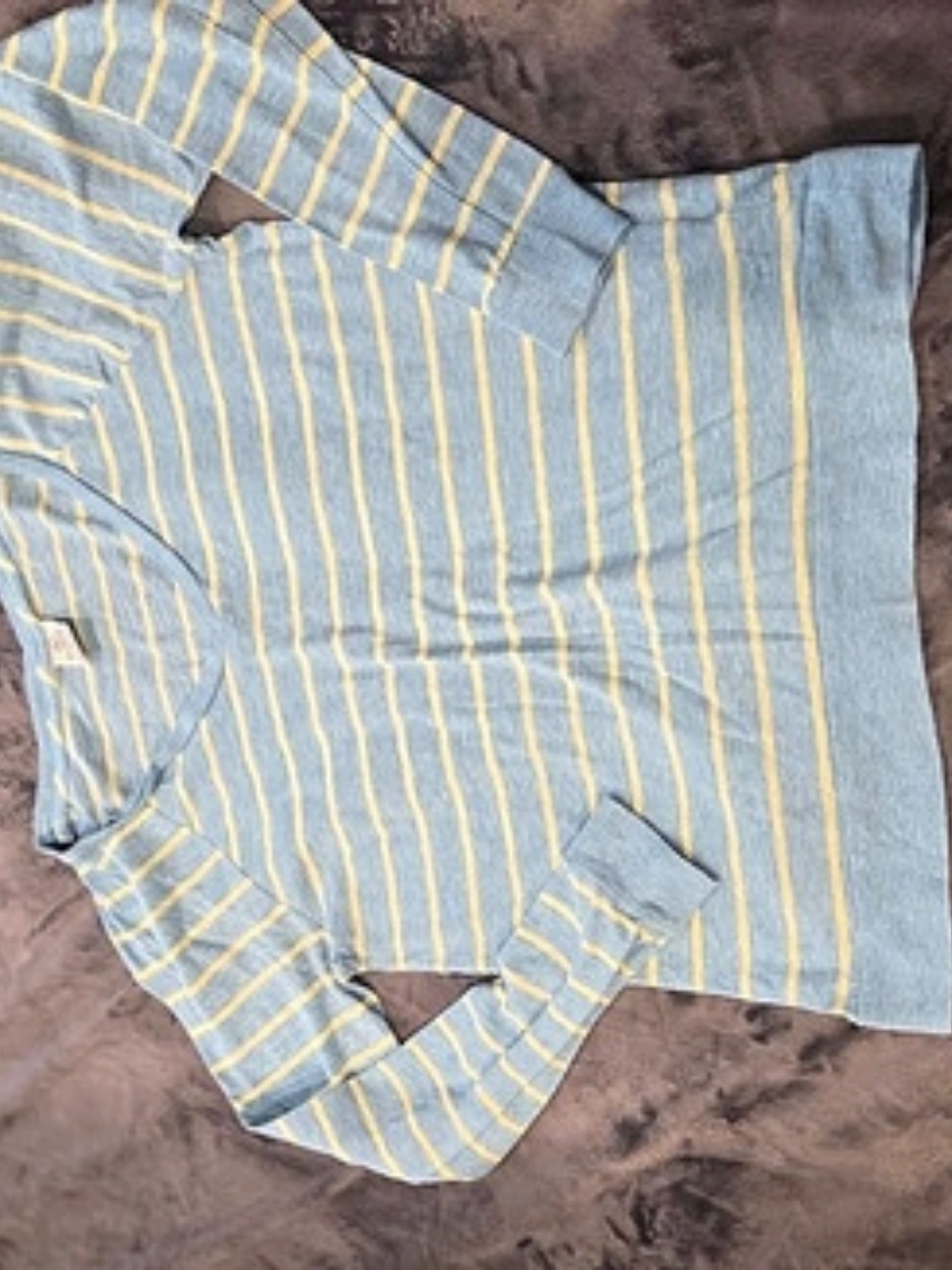 PINK Long Sleeve Striped Tee in Blue & Yellow